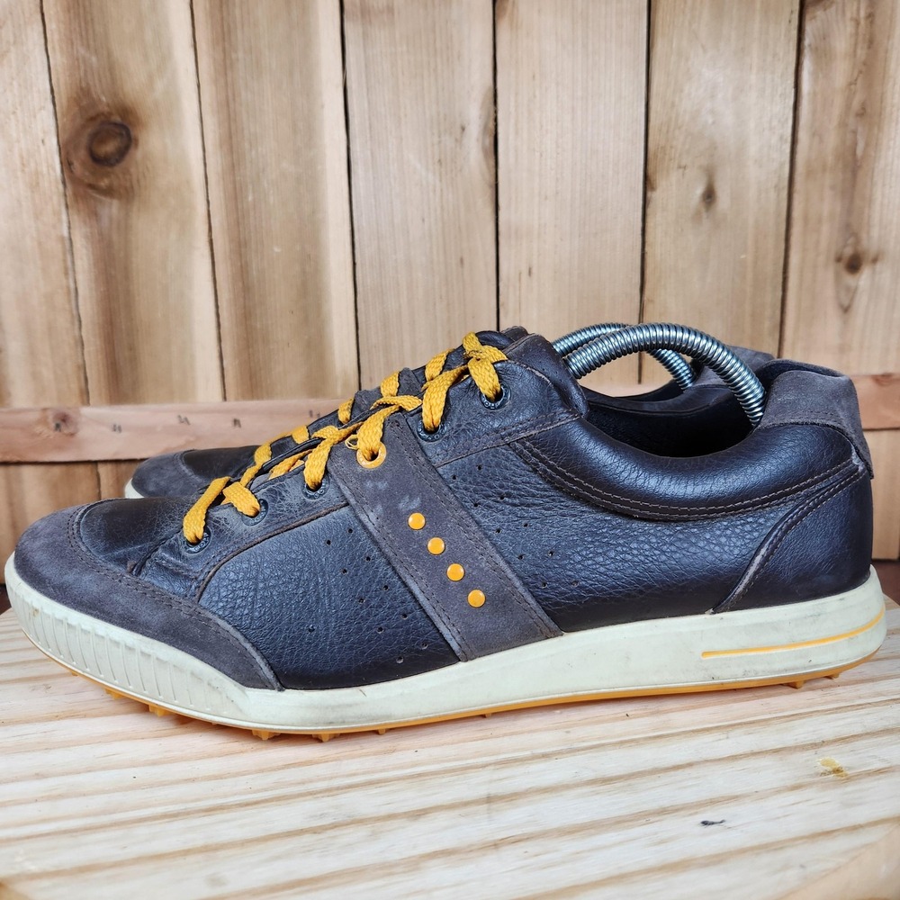 Ecco street Premier Golf Shoes Mens‎ 44 Brown Leather Casual Sneakers Comfort